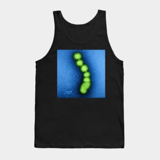 Swine Flu Virus, Influenza TEM Micrograph, Blue and Green Tank Top